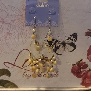 Pearl rheinstones long stuning earings
